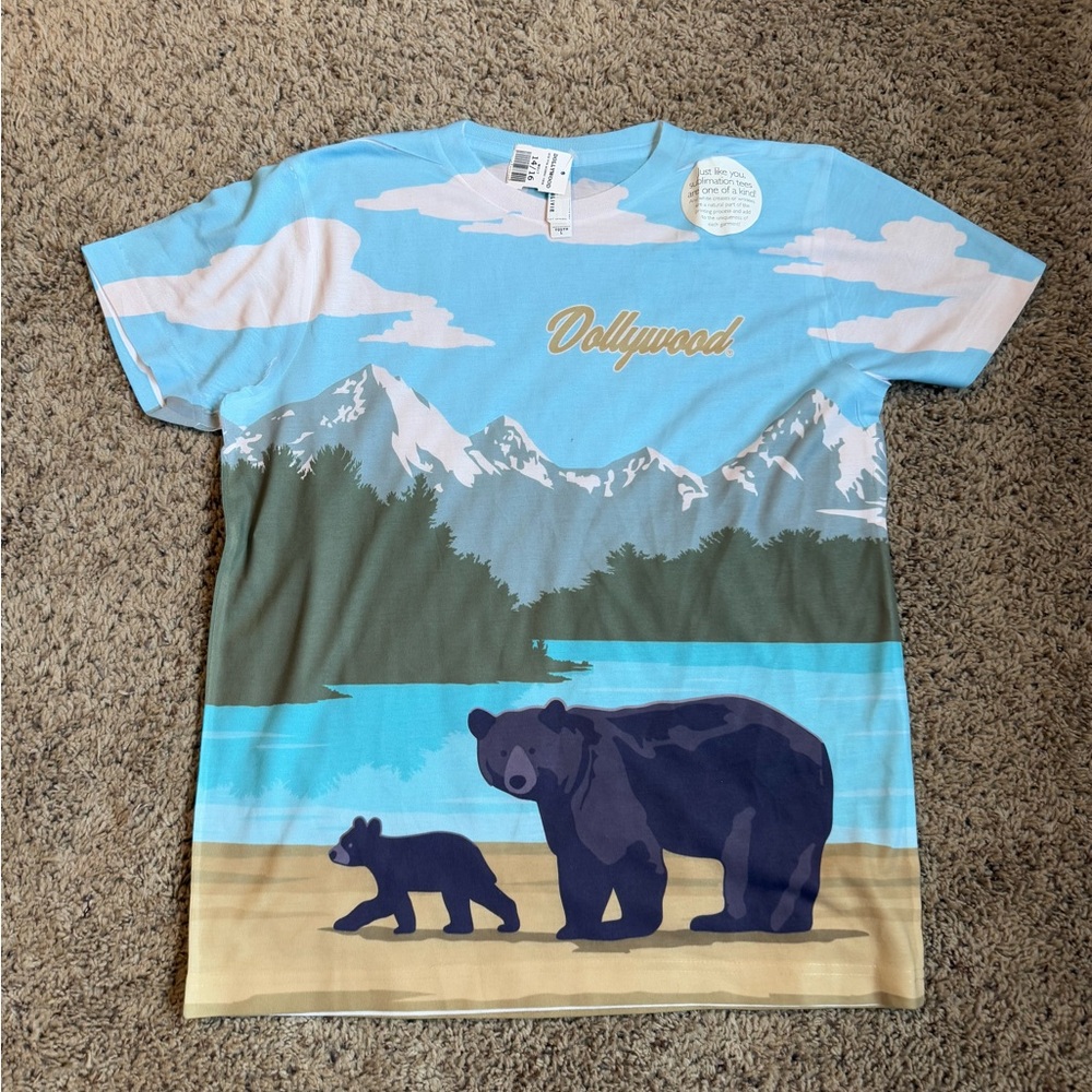 Dollywood Youth L T-Shirt Sublimation Tee Bears Smokey Mountains LAT Apparel